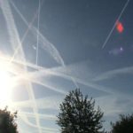 chemtrail on a  early sunny  day
